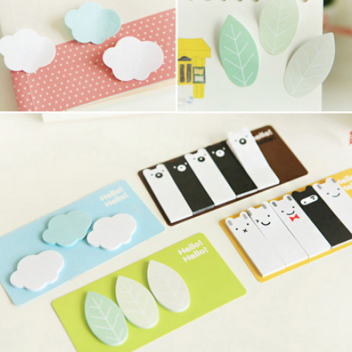 Stationery Sticker Paper Bookmark Kawaii Cute Clouds Leaf Animal Forest Mini Memo Pad